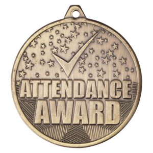 Cascade Attendance Iron Medal Antique Gold - Cornish Custom Creations