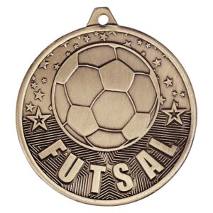 Cascade Futsal Iron Medal Antique Gold - Cornish Custom Creations