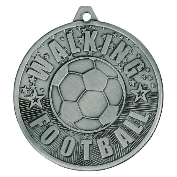 Cascade Walking Football Iron Medal Antique Silver - Cornish Custom Creations