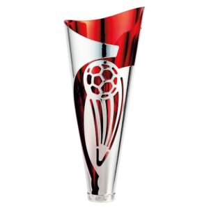 Champion Football Metal Laser Cut Cup Silver & Red - Cornish Custom Creations