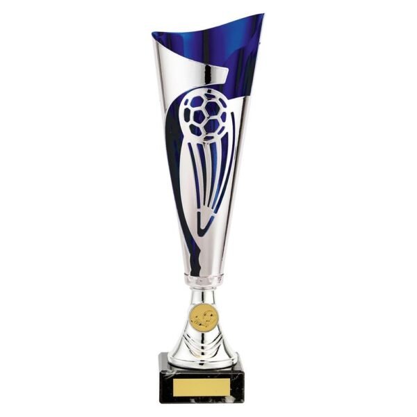 Champions Football Cup Silver & Blue - Cornish Custom Creations