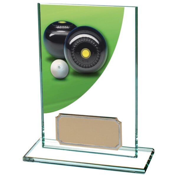 Colour Curve Lawn Bowls Jade Glass Award - Cornish Custom Creations