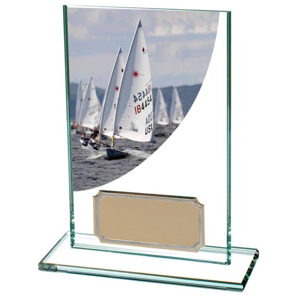 Colour Curve Sailing Jade Glass Award - Engrave Express