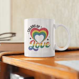 Colours of Love' Inspiring Rainbow Heart Mug - Cornish Custom Creations