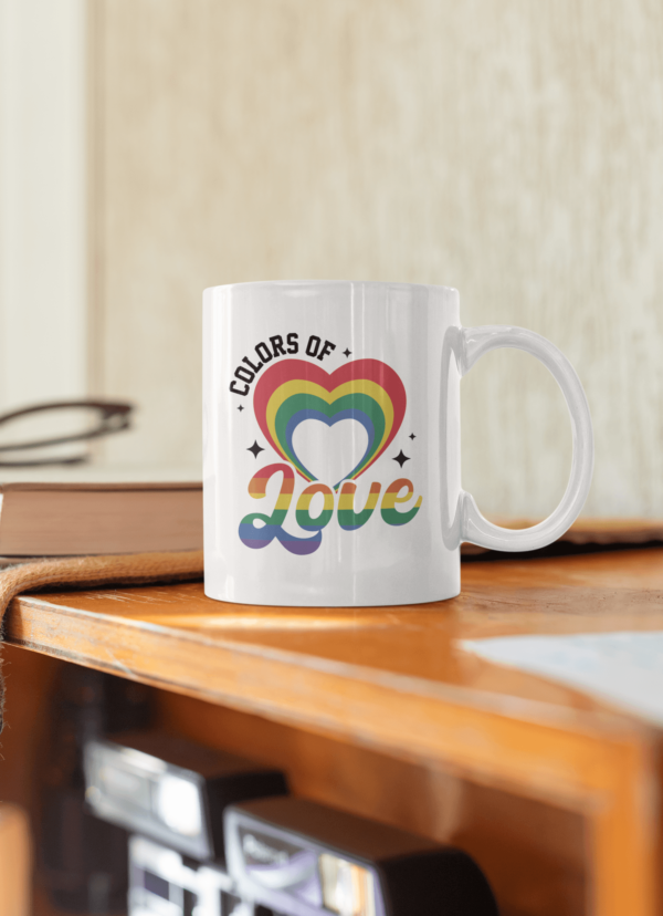 Colours of Love' Inspiring Rainbow Heart Mug - Cornish Custom Creations