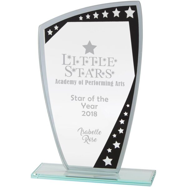 Cosmic Mirror Glass Award Black & Silver - Cornish Custom Creations