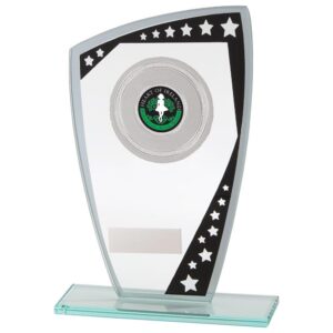 Cosmic Multisport Glass Award Black & Silver - Cornish Custom Creations