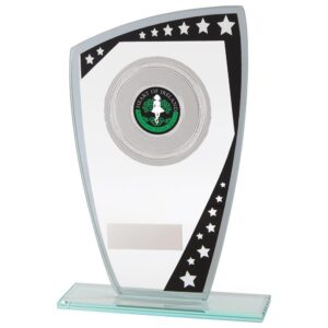 Cosmic Multisport Glass Award Black & Silver - Cornish Custom Creations