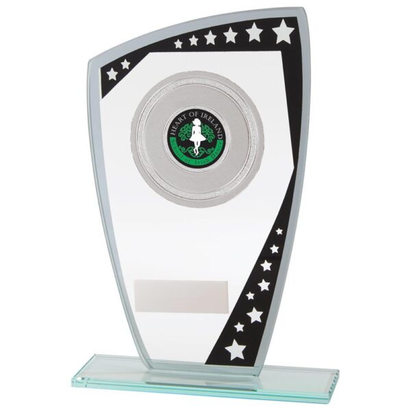 Cosmic Multisport Glass Award Black & Silver - Cornish Custom Creations