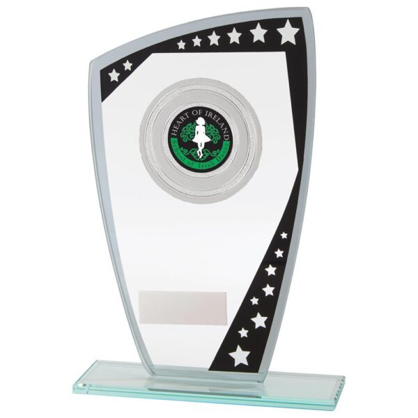 Cosmic Multisport Glass Award Black & Silver - Cornish Custom Creations