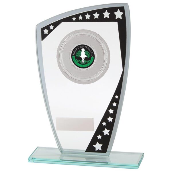 Cosmic Multisport Glass Award Black & Silver - Cornish Custom Creations