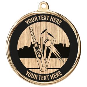 Custom Cricket Medal Gold 55mm MOQ - Cornish Custom Creations