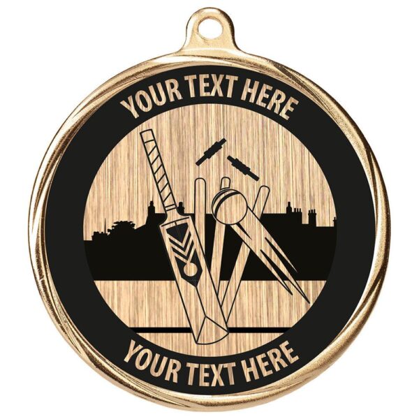 Custom Cricket Medal Gold 55mm MOQ - Cornish Custom Creations