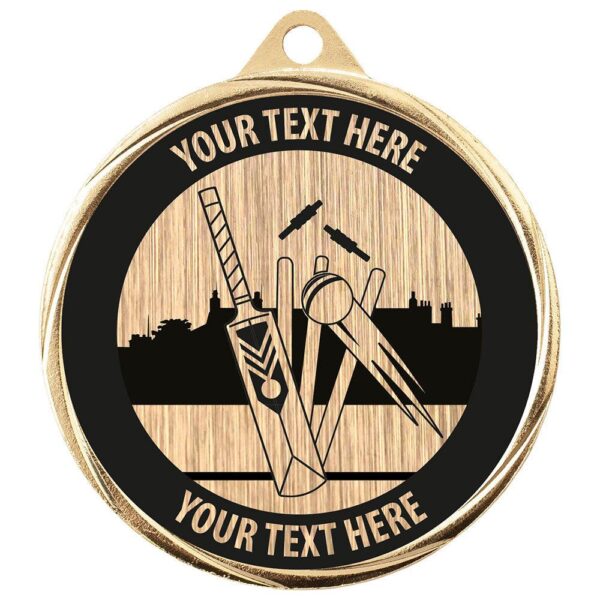 Custom Cricket Medal Gold 70mm MOQ - Cornish Custom Creations