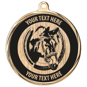 Custom Equestrian Medal Gold 55mm MOQ - Cornish Custom Creations