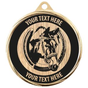 Custom Equestrian Medal Gold 70mm MOQ - Cornish Custom Creations