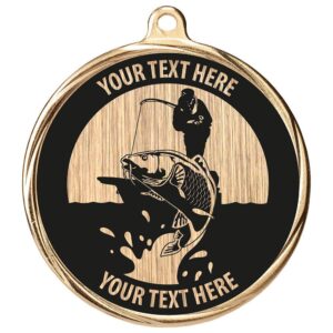 Custom Fishing Medal Gold 55mm MOQ - Cornish Custom Creations