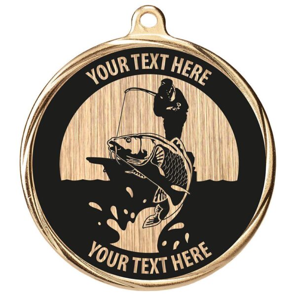 Custom Fishing Medal Gold 55mm MOQ - Cornish Custom Creations