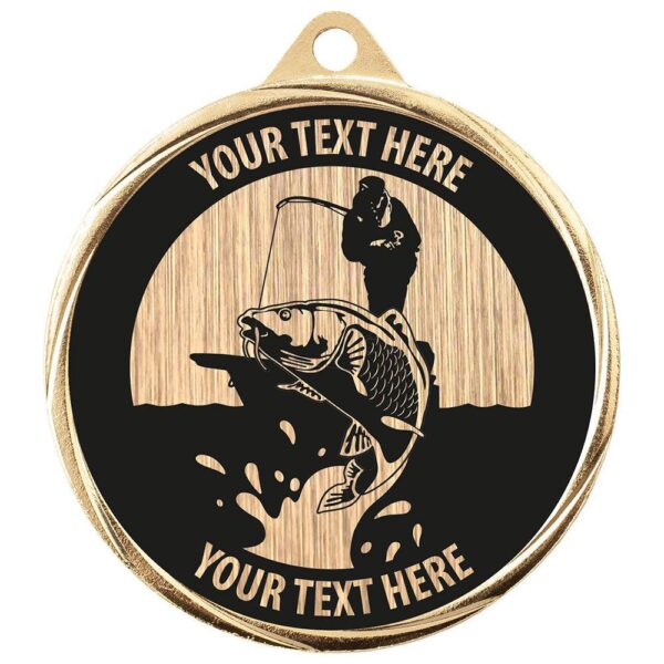 Custom Fishing Medal Gold 70mm MOQ - Cornish Custom Creations