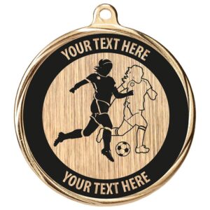 Custom Football Female Medal Gold 55mm MOQ - Cornish Custom Creations