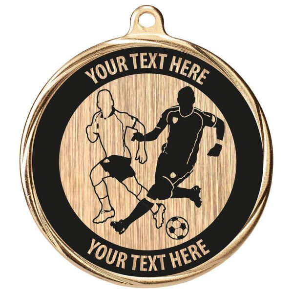 Custom Football Male Medal Gold 55mm MOQ - Cornish Custom Creations