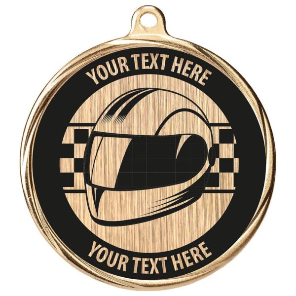 Custom Motorsport Medal Gold 55mm MOQ - Cornish Custom Creations