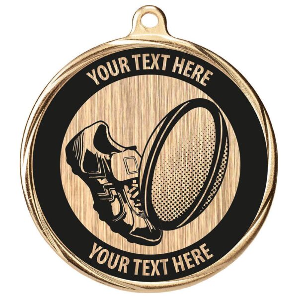 Custom Rugby Medal Gold 55mm MOQ - Cornish Custom Creations