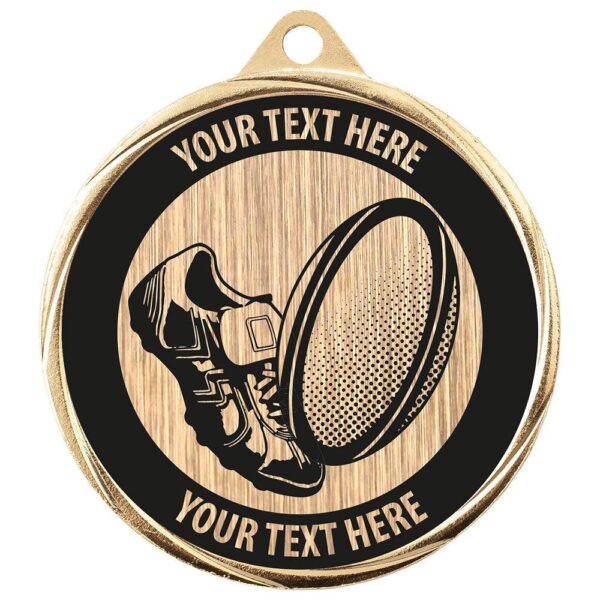 Custom Rugby Medal Gold 70mm MOQ - Cornish Custom Creations