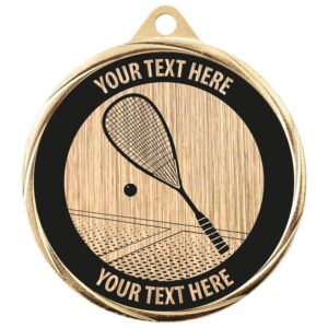 Custom Squash Medal Gold 70mm MOQ - Cornish Custom Creations