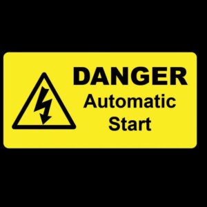 DANGER AUTOMATIC START LABEL - Engrave Express