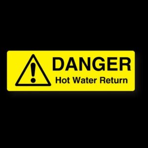 DANGER HOT WATER RETURN LABEL - Engrave Express