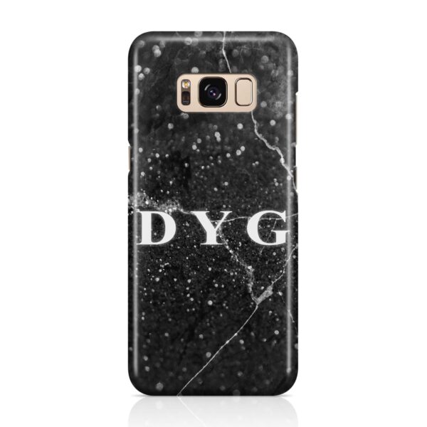 Dark Marble With Initials - Galaxy 3D Custom Phone Case - Cornish Custom Creations