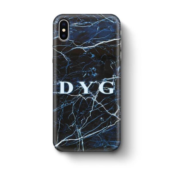 Dark Marble With Initials - iPhone 3D Custom Phone Case - Cornish Custom Creations