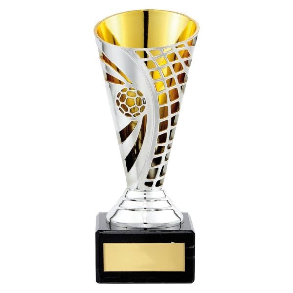 Defender Football Trophy Cup Silver & Gold - Cornish Custom Creations