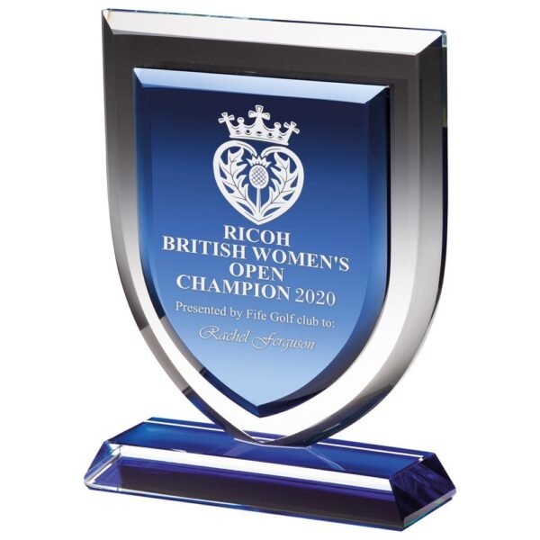 Delta Blue Crystal Award - Cornish Custom Creations