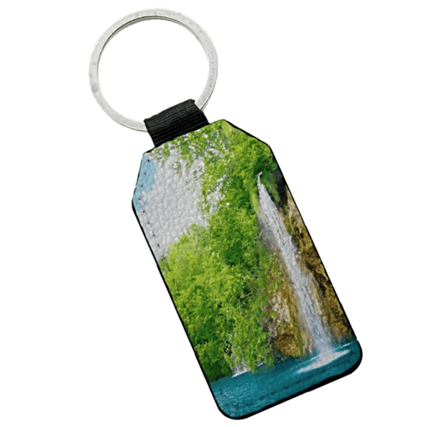 Double Sided Photo Keyring - Rectangle Leather keyring - Cornish Custom Creations