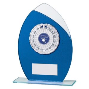 Draco Glitter Glass Award Blue - Cornish Custom Creations