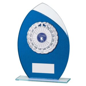 Draco Glitter Glass Award Blue - Cornish Custom Creations