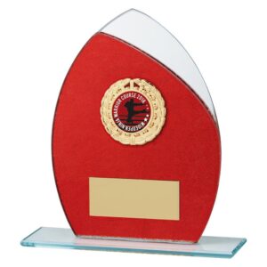 Draco Glitter Glass Award Red - Cornish Custom Creations
