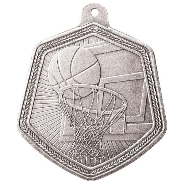 Falcon Basketball Medal Silver - Cornish Custom Creations