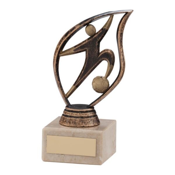 Flame Football Bronze & Gold Trophy - Cornish Custom Creations