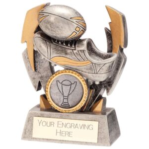 Flashbolt Rugby Resin Award Silver - Cornish Custom Creations