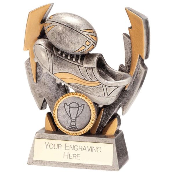 Flashbolt Rugby Resin Award Silver - Cornish Custom Creations