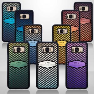 Geometric Hollow Design with Text - Galaxy Black Rubber Case - Cornish Custom Creations