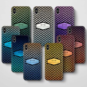 Geometric Hollow Design With Text - iPhone 3D Custom Phone Case - Cornish Custom Creations