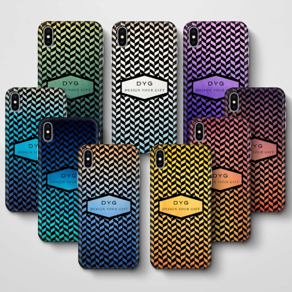 Geometric Hollow Design With Text - iPhone 3D Custom Phone Case - Cornish Custom Creations