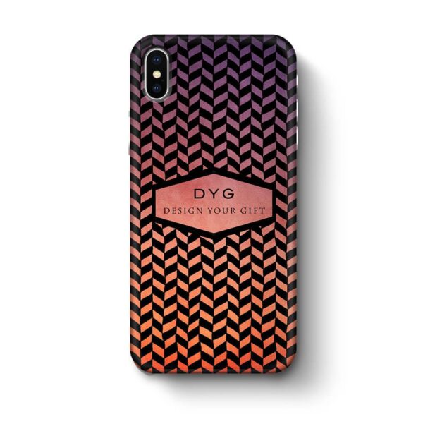 Geometric Hollow Design With Text - iPhone 3D Custom Phone Case - Cornish Custom Creations