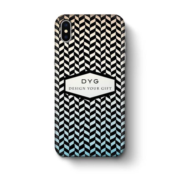 Geometric Hollow Design With Text - iPhone 3D Custom Phone Case - Cornish Custom Creations