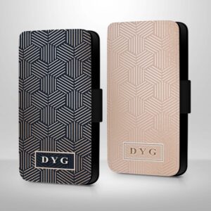 Geometric Pattern with Initials | Samsung Galaxy Wallet Case - Cornish Custom Creations
