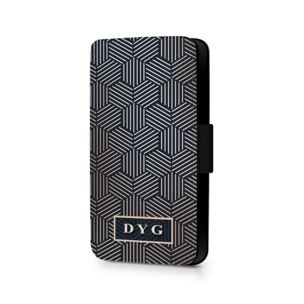 Geometric Pattern with Initials | Samsung Galaxy Wallet Case - Cornish Custom Creations